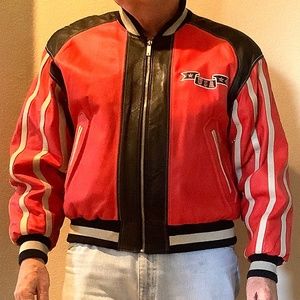 Michael Hoban Vintage 90s Wheremi Baseball Varsity Jacket Mens L Leather w/ hood